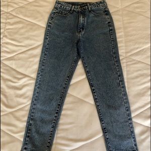 Shein Straight Leg Solid Belted Jeans